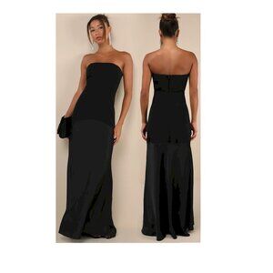 Lulu's Black Strapless Maxi Dress